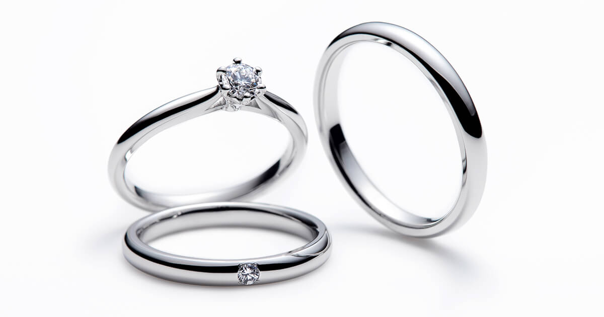 AMATSUアマツの婚約指輪エンゲージリングEngagementringと結婚指輪マリッジリングMarriageringとセットリングSetringのAMT–E–3/25とAMT–E–3/50とAMT–M–3LとAMT–M–3LD/3とAMT–M–3LD/5とAMT–M–3LD/7とAMT–M–3MとAMT–M–3MWの柏hakuハク